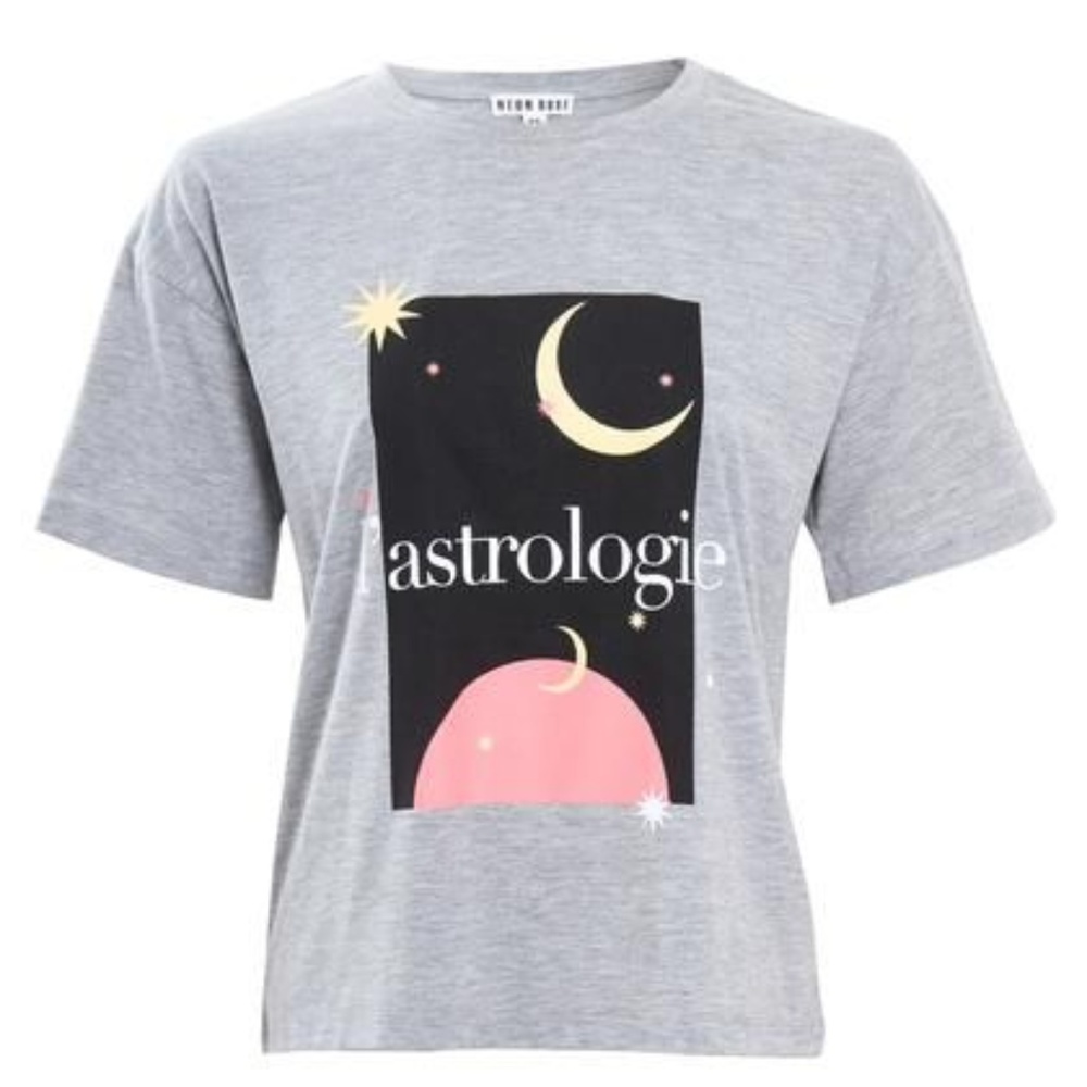 Neon Rose Relaxed Astrologie Art Print Tshirt